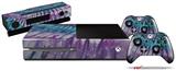 Tie Dye Purple Stripes - Holiday Bundle Decal Style Skin fits XBOX One Console Original, Kinect and 2 Controllers (XBOX SYSTEM NOT INCLUDED)