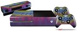 Tie Dye Blue and Yellow Stripes - Holiday Bundle Decal Style Skin fits XBOX One Console Original, Kinect and 2 Controllers (XBOX SYSTEM NOT INCLUDED)