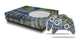 WraptorSkinz Decal Skin Wrap Set works with 2016 and newer XBOX One S Console and 2 Controllers Tie Dye Green Stripes