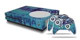 WraptorSkinz Decal Skin Wrap Set works with 2016 and newer XBOX One S Console and 2 Controllers Tie Dye Blue Stripes