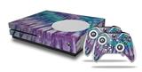WraptorSkinz Decal Skin Wrap Set works with 2016 and newer XBOX One S Console and 2 Controllers Tie Dye Purple Stripes