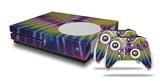 WraptorSkinz Decal Skin Wrap Set works with 2016 and newer XBOX One S Console and 2 Controllers Tie Dye Pink and Yellow Stripes