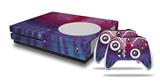 WraptorSkinz Decal Skin Wrap Set works with 2016 and newer XBOX One S Console and 2 Controllers Tie Dye Pink and Purple Stripes