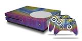 WraptorSkinz Decal Skin Wrap Set works with 2016 and newer XBOX One S Console and 2 Controllers Tie Dye Blue and Yellow Stripes