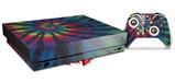 Skin Wrap for XBOX One X Console and Controller Tie Dye Swirl 105