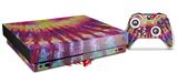 Skin Wrap for XBOX One X Console and Controller Tie Dye Rainbow Stripes