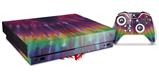 Skin Wrap for XBOX One X Console and Controller Tie Dye Red and Purple Stripes