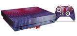 Skin Wrap for XBOX One X Console and Controller Tie Dye Pink and Purple Stripes