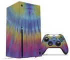 WraptorSkinz Skin Wrap compatible with the 2020 XBOX Series X Console and Controller Tie Dye Blue and Yellow Stripes (XBOX NOT INCLUDED)