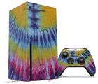 WraptorSkinz Skin Wrap compatible with the 2020 XBOX Series X Console and Controller Tie Dye Red and Yellow Stripes (XBOX NOT INCLUDED)