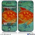 iPhone 4 Decal Style Vinyl Skin - Tie Dye Fish 100 (DOES NOT fit newer iPhone 4S)