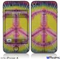 iPhone 4 Decal Style Vinyl Skin - Tie Dye Peace Sign 104 (DOES NOT fit newer iPhone 4S)