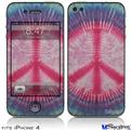 iPhone 4 Decal Style Vinyl Skin - Tie Dye Peace Sign 108 (DOES NOT fit newer iPhone 4S)
