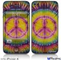 iPhone 4 Decal Style Vinyl Skin - Tie Dye Peace Sign 109 (DOES NOT fit newer iPhone 4S)