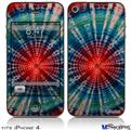 iPhone 4 Decal Style Vinyl Skin - Tie Dye Bulls Eye 100 (DOES NOT fit newer iPhone 4S)