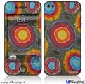 iPhone 4 Decal Style Vinyl Skin - Tie Dye Circles 100 (DOES NOT fit newer iPhone 4S)