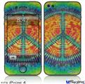 iPhone 4 Decal Style Vinyl Skin - Tie Dye Peace Sign 111 (DOES NOT fit newer iPhone 4S)