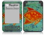 Tie Dye Fish 100 - Decal Style Skin fits Amazon Kindle 3 Keyboard (with 6 inch display)