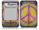 Tie Dye Peace Sign 104 - Decal Style Skin fits Amazon Kindle 3 Keyboard (with 6 inch display)