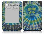Tie Dye Peace Sign Swirl - Decal Style Skin fits Amazon Kindle 3 Keyboard (with 6 inch display)