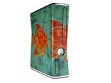 Tie Dye Fish 100 Decal Style Skin for XBOX 360 Slim Vertical