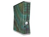 Tie Dye Turquoise Stripes Decal Style Skin for XBOX 360 Slim Vertical