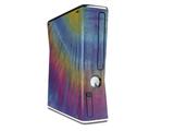 Tie Dye Blue and Yellow Stripes Decal Style Skin for XBOX 360 Slim Vertical