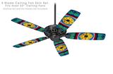 Tie Dye Circles and Squares 101 - Ceiling Fan Skin Kit fits most 52 inch fans (FAN and BLADES SOLD SEPARATELY)