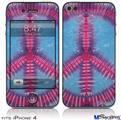 iPhone 4 Decal Style Vinyl Skin - Tie Dye Peace Sign 100 (DOES NOT fit newer iPhone 4S)