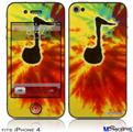 iPhone 4 Decal Style Vinyl Skin - Tie Dye Music Note 100 (DOES NOT fit newer iPhone 4S)