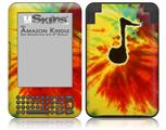 Tie Dye Music Note 100 - Decal Style Skin fits Amazon Kindle 3 Keyboard (with 6 inch display)