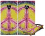 Cornhole Game Board Vinyl Skin Wrap Kit - Premium Laminated - Tie Dye Peace Sign 104 fits 24x48 game boards (GAMEBOARDS NOT INCLUDED)