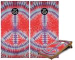 Cornhole Game Board Vinyl Skin Wrap Kit - Premium Laminated - Tie Dye Peace Sign 105 fits 24x48 game boards (GAMEBOARDS NOT INCLUDED)