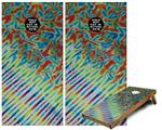 Cornhole Game Board Vinyl Skin Wrap Kit - Premium Laminated - Tie Dye Mixed Rainbow fits 24x48 game boards (GAMEBOARDS NOT INCLUDED)
