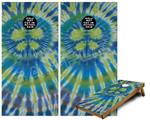 Cornhole Game Board Vinyl Skin Wrap Kit - Premium Laminated - Tie Dye Peace Sign Swirl fits 24x48 game boards (GAMEBOARDS NOT INCLUDED)