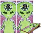 Cornhole Game Board Vinyl Skin Wrap Kit - Premium Laminated - Phat Dyes - Alien - 100 fits 24x48 game boards (GAMEBOARDS NOT INCLUDED)