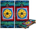 Cornhole Game Board Vinyl Skin Wrap Kit - Tie Dye Circles and Squares 101 fits 24x48 game boards (GAMEBOARDS NOT INCLUDED)