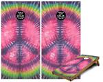 Cornhole Game Board Vinyl Skin Wrap Kit - Tie Dye Peace Sign 103 fits 24x48 game boards (GAMEBOARDS NOT INCLUDED)