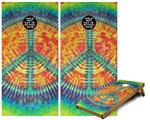 Cornhole Game Board Vinyl Skin Wrap Kit - Tie Dye Peace Sign 111 fits 24x48 game boards (GAMEBOARDS NOT INCLUDED)