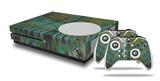 WraptorSkinz Decal Skin Wrap Set works with 2016 and newer XBOX One S Console and 2 Controllers Tie Dye Turquoise Stripes