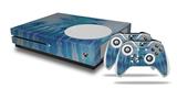 WraptorSkinz Decal Skin Wrap Set works with 2016 and newer XBOX One S Console and 2 Controllers Tie Dye All Blue Stripes