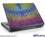 Laptop Skin (Small) - Tie Dye Blue and Yellow Stripes