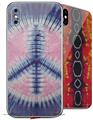2 Decal style Skin Wraps set for Apple iPhone X and XS Tie Dye Peace Sign 101