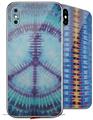 2 Decal style Skin Wraps set for Apple iPhone X and XS Tie Dye Peace Sign 107