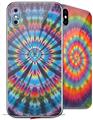 2 Decal style Skin Wraps set for Apple iPhone X and XS Tie Dye Swirl 101
