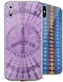2 Decal style Skin Wraps set for Apple iPhone X and XS Tie Dye Peace Sign 112