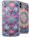 2 Decal style Skin Wraps set for Apple iPhone X and XS Tie Dye Star 102