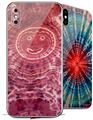 2 Decal style Skin Wraps set for Apple iPhone X and XS Tie Dye Happy 102
