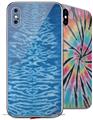 2 Decal style Skin Wraps set for Apple iPhone X and XS Tie Dye Spine 103