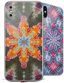 2 Decal style Skin Wraps set for Apple iPhone X and XS Tie Dye Star 103